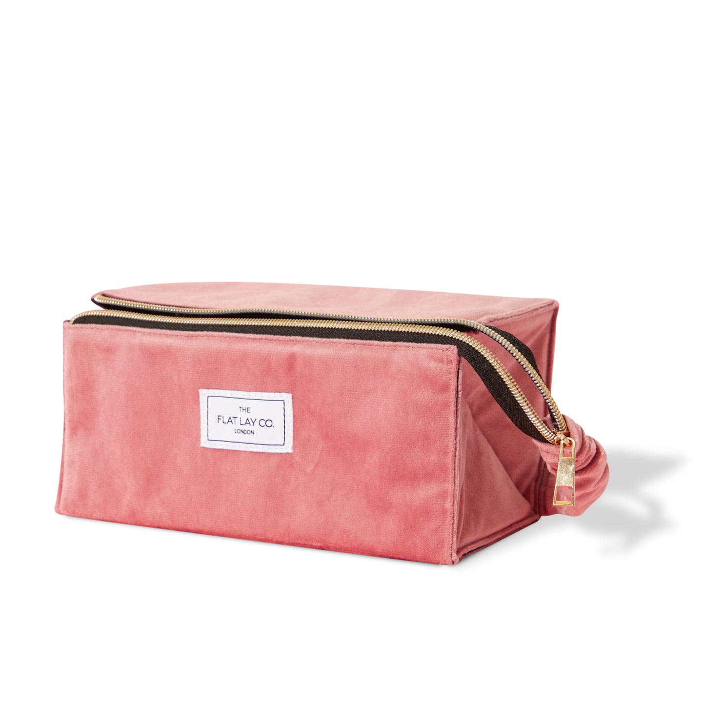 Flat Lay Makeup Box Bag - Pink Velvet