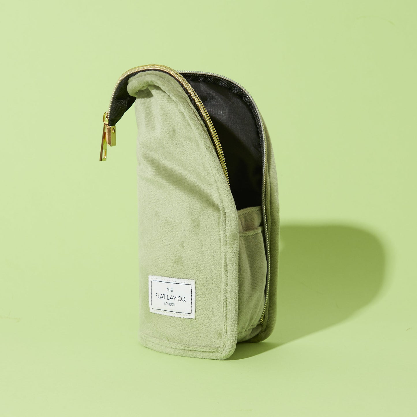 Standing Brush Case - Sage Green Velvet