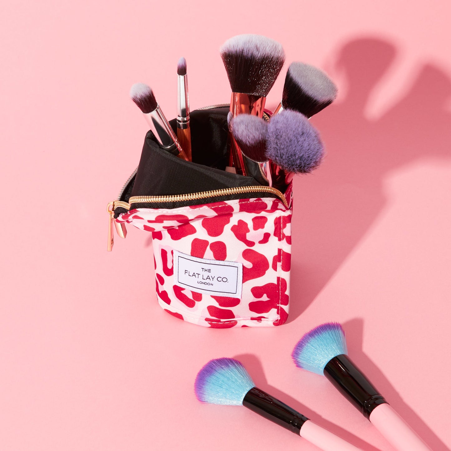 Standing Brush Case - Pink Leopard