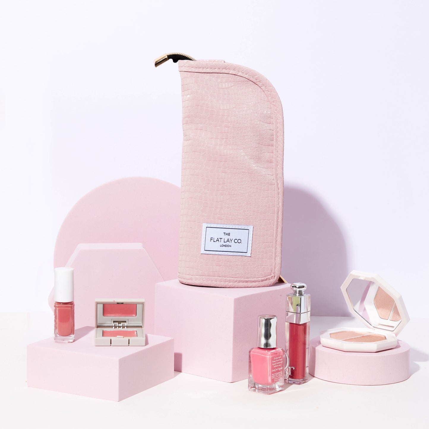 Standing Brush Case - Pink Croc