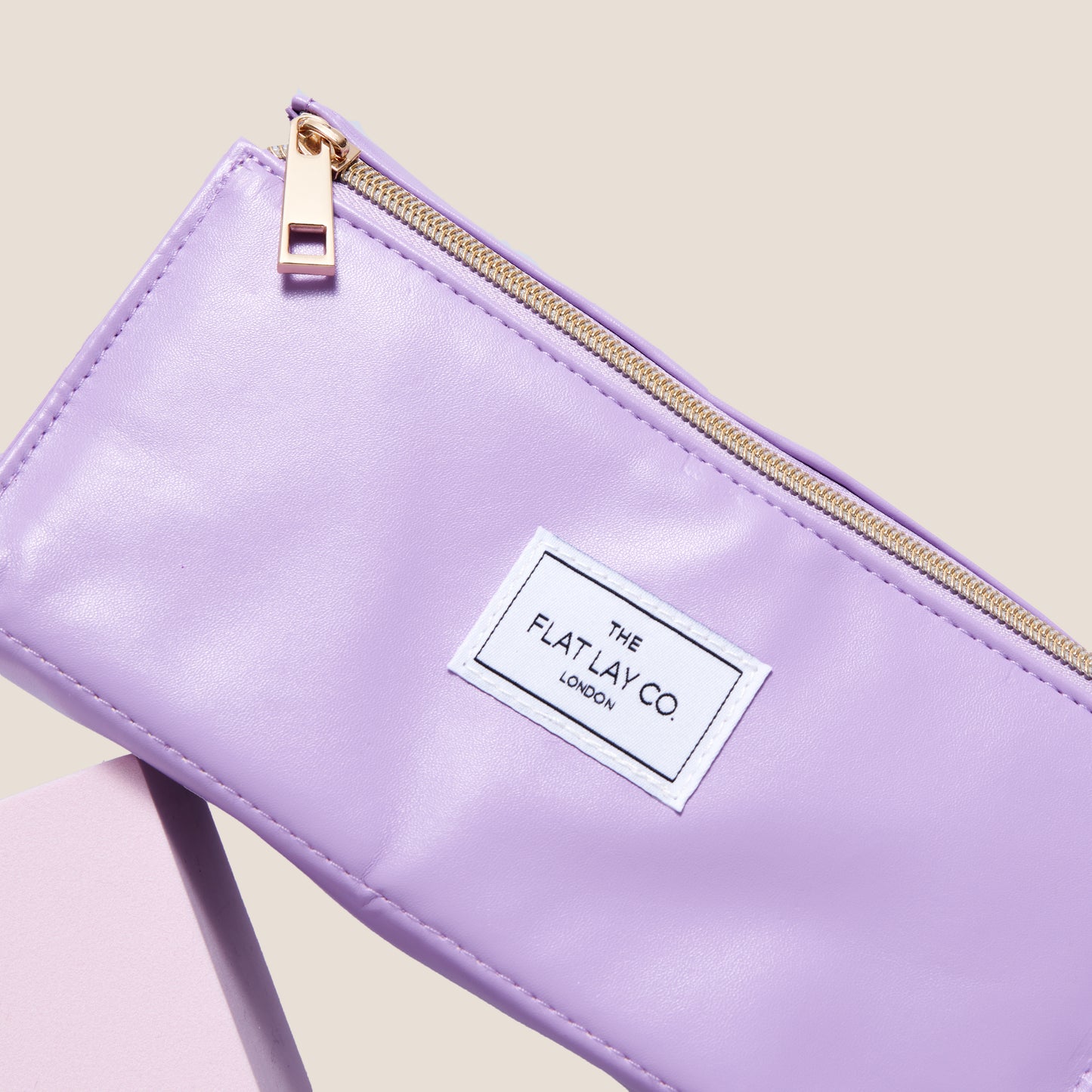 Flat Lay Makeup Box Bag - Vegan Leather Monochrome Lilac