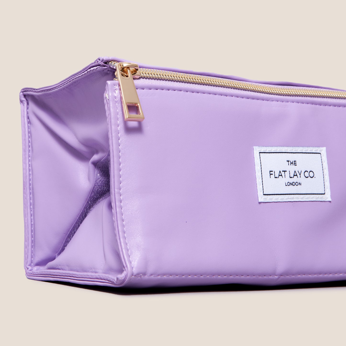 Flat Lay Makeup Box Bag - Vegan Leather Monochrome Lilac