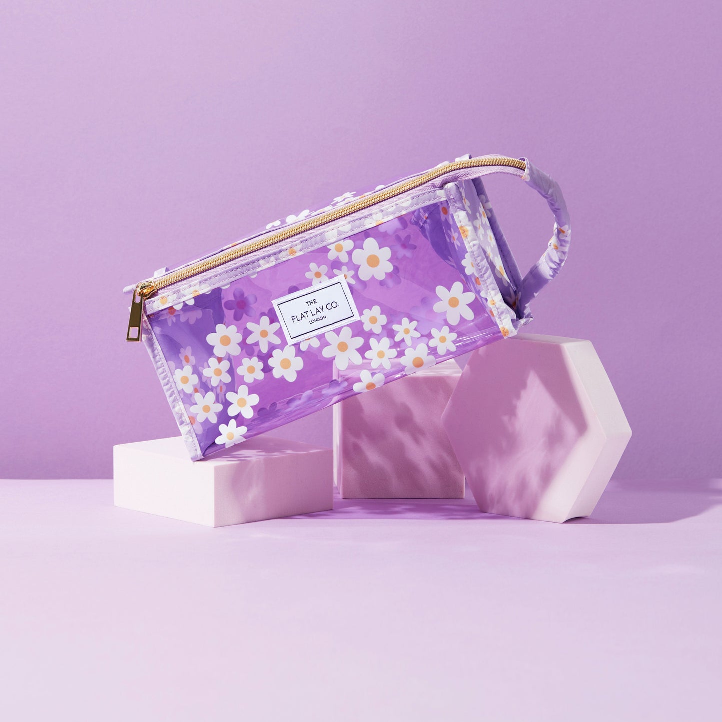 Jelly Flat Lay Makeup Box Bag - Lilac Daisy