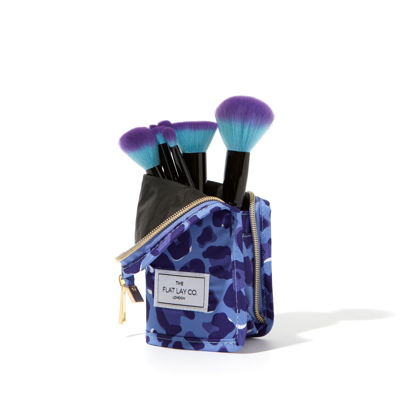 Standing Brush Case - Blue Leopard