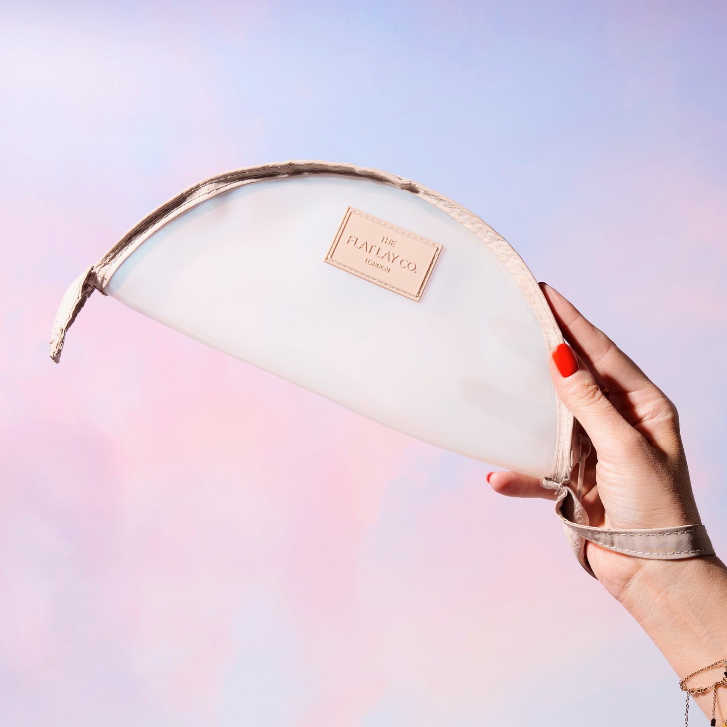 Jelly Lunar Flat Lay Makeup Pouch - Taupe