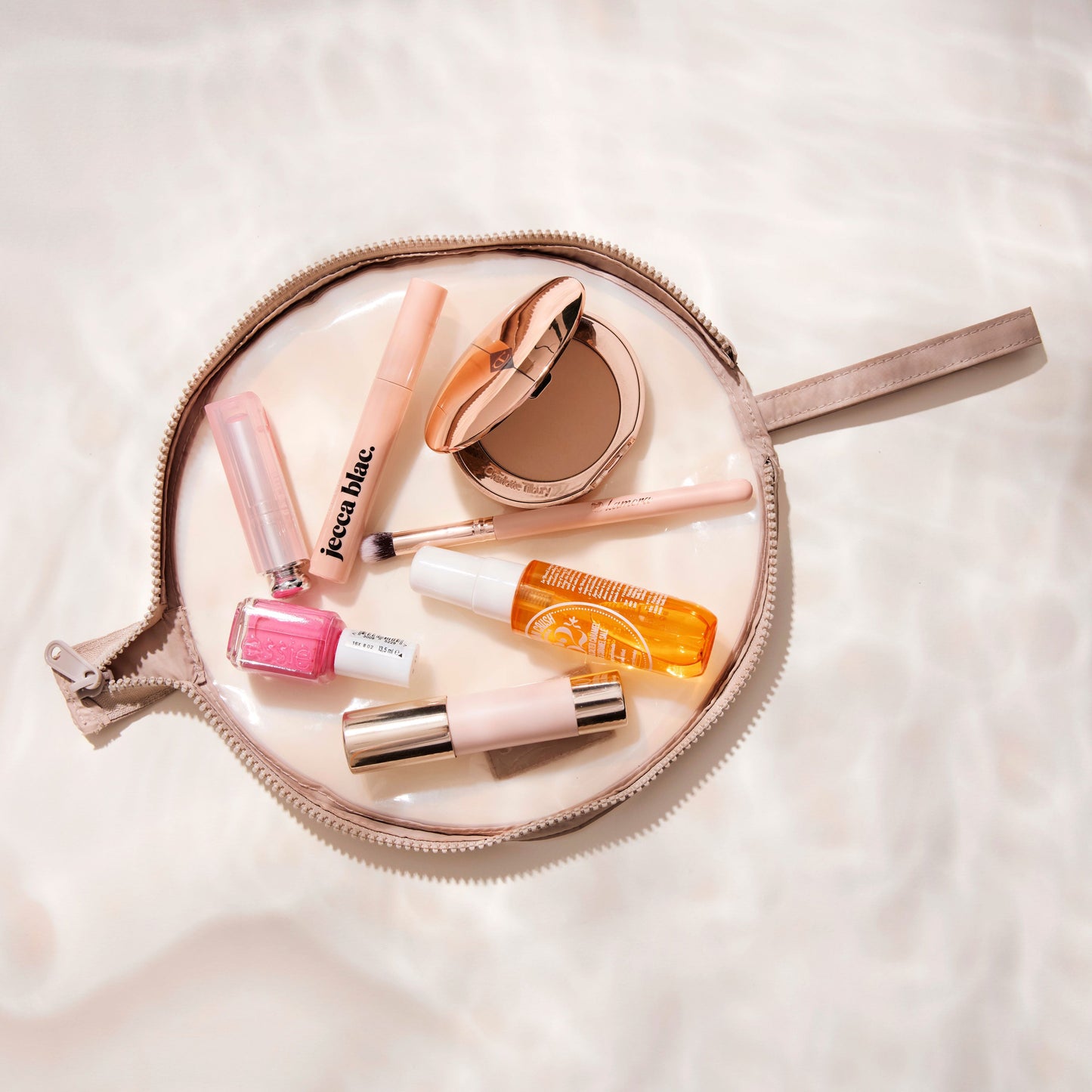 Jelly Lunar Flat Lay Makeup Pouch - Taupe