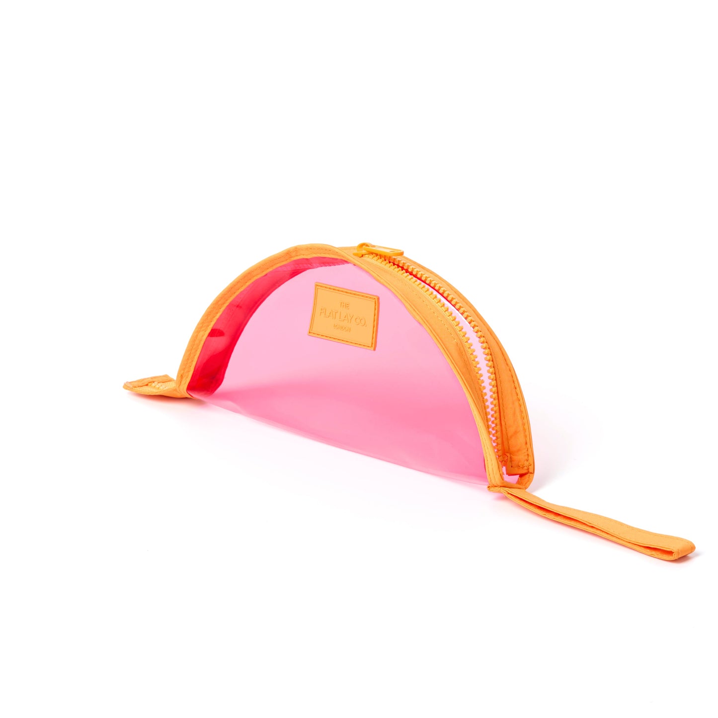 Jelly Lunar Flat Lay Makeup Pouch - Pink and Orange