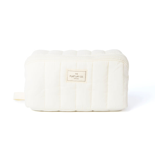 Marshmallow Flat Lay Makeup Box Bag - Vanilla