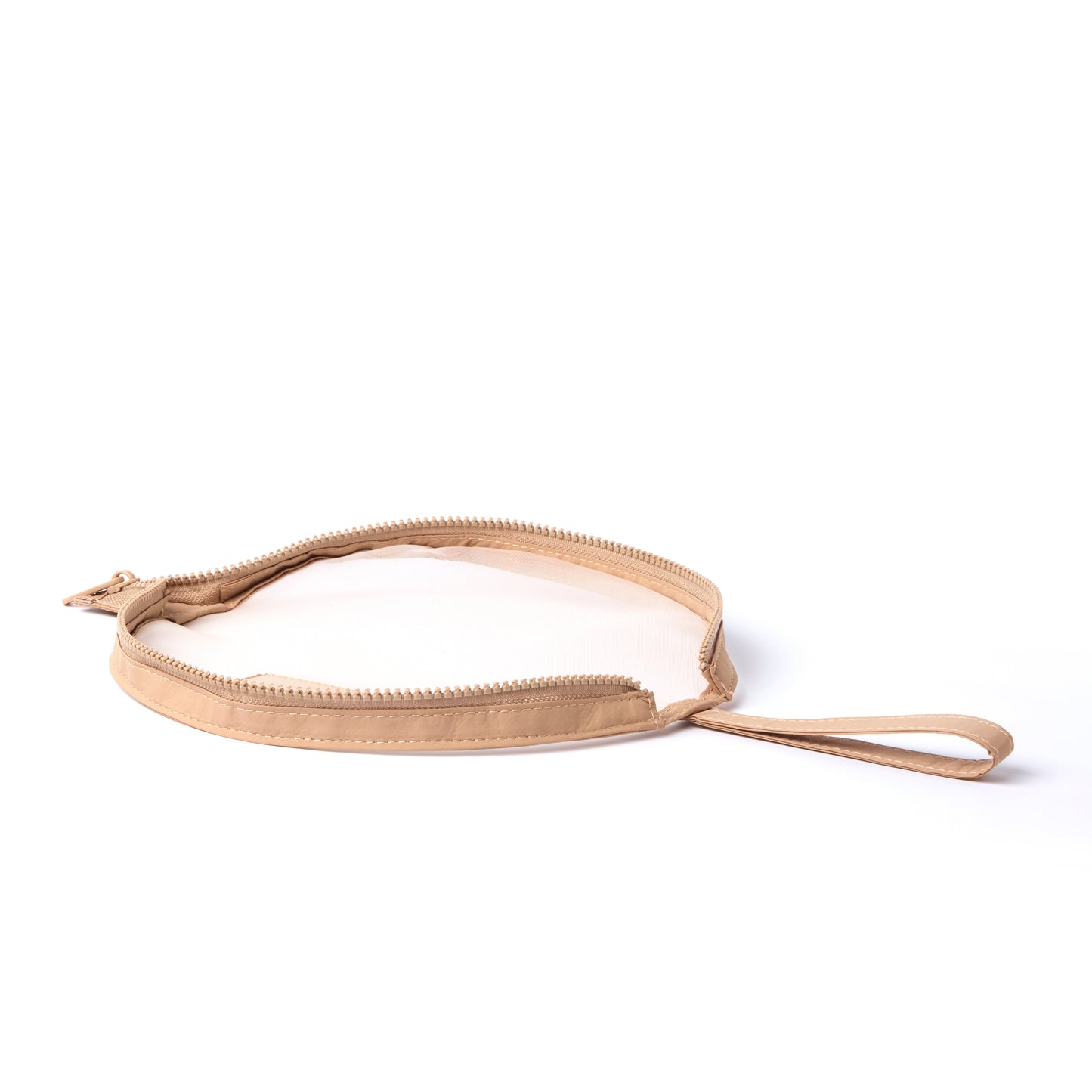 Taupe Mesh Lunar Flat Lay Makeup Pouch