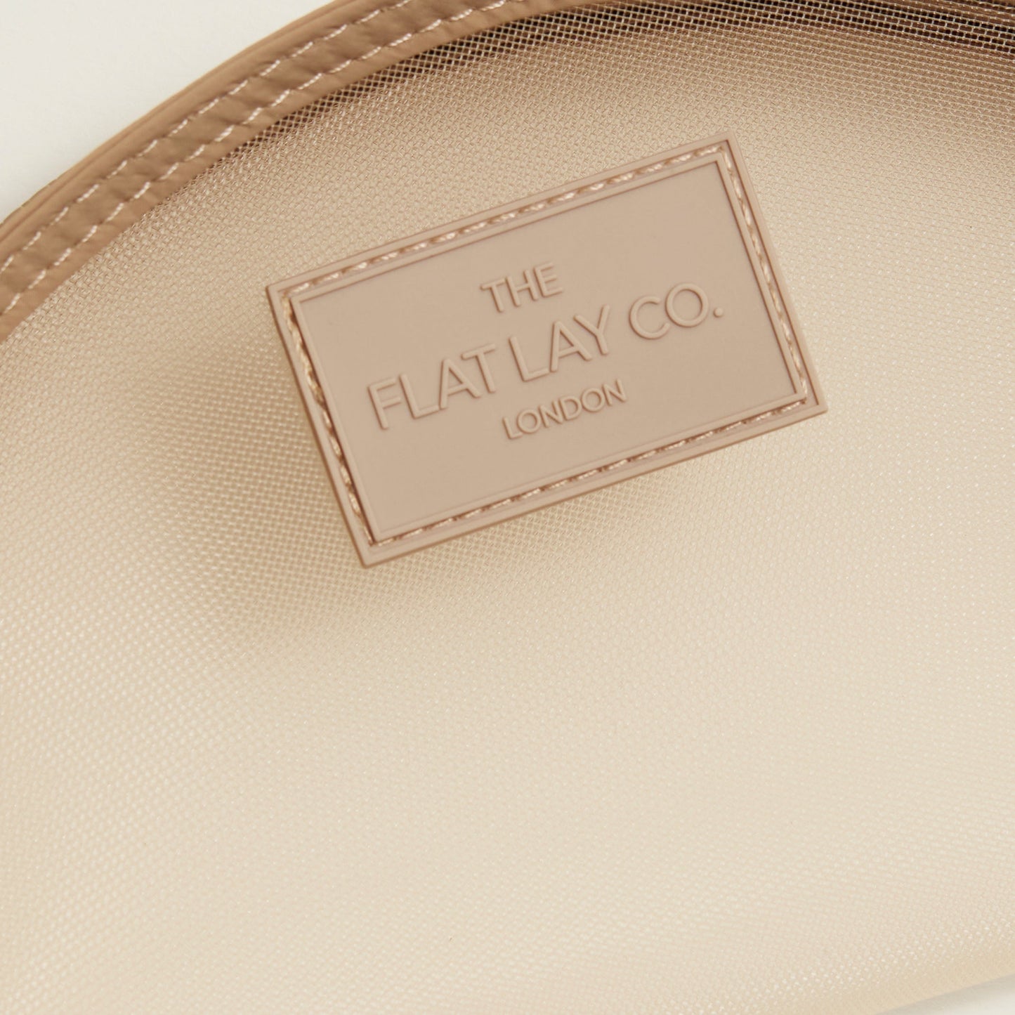 Taupe Mesh Lunar Flat Lay Makeup Pouch