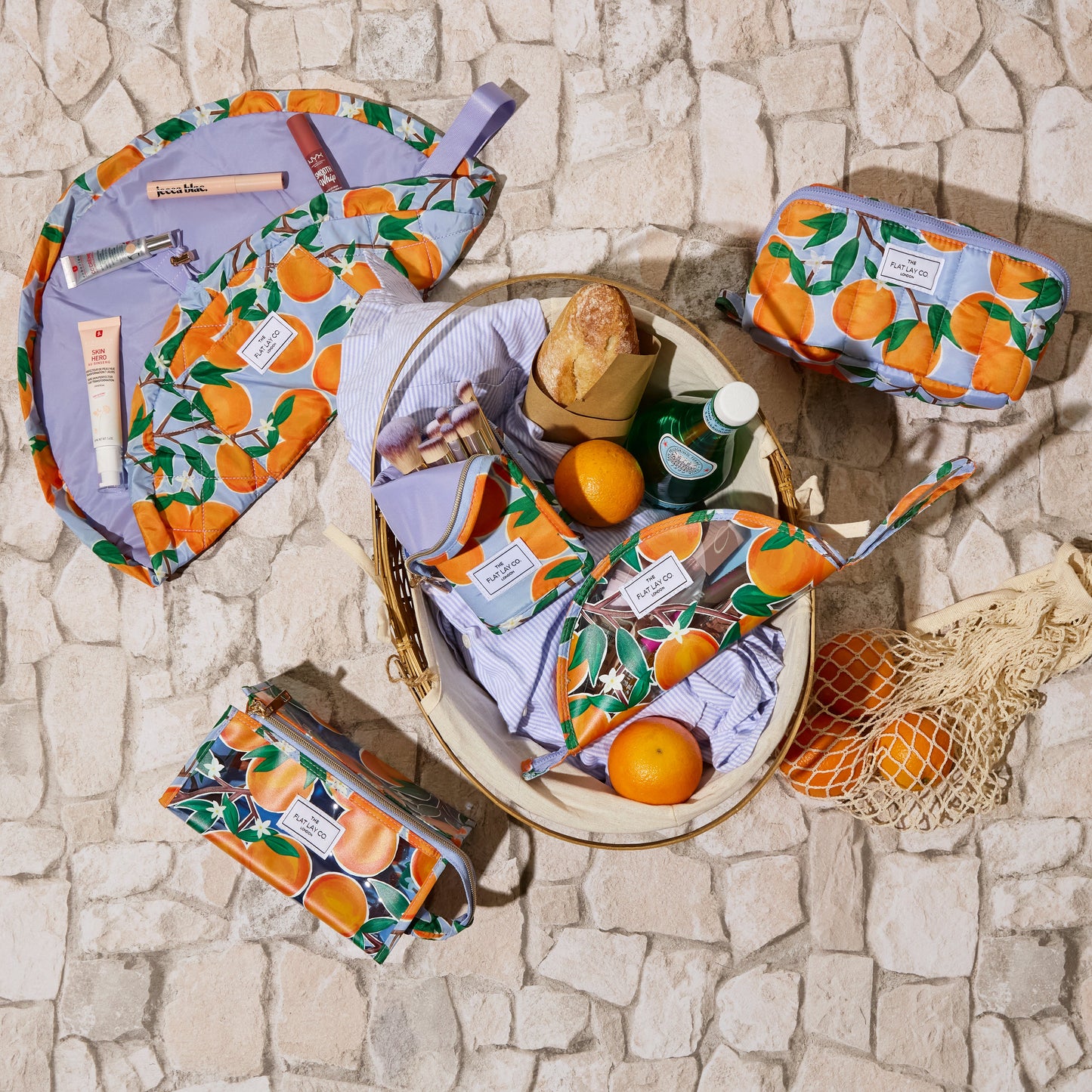 Jelly Lunar Flat Lay Makeup Pouch - Mediterranean Oranges
