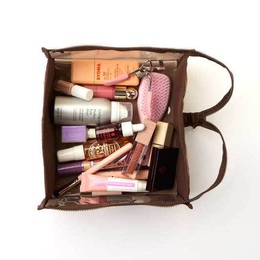 Jelly Flat Lay Makeup Box Bag - Espresso
