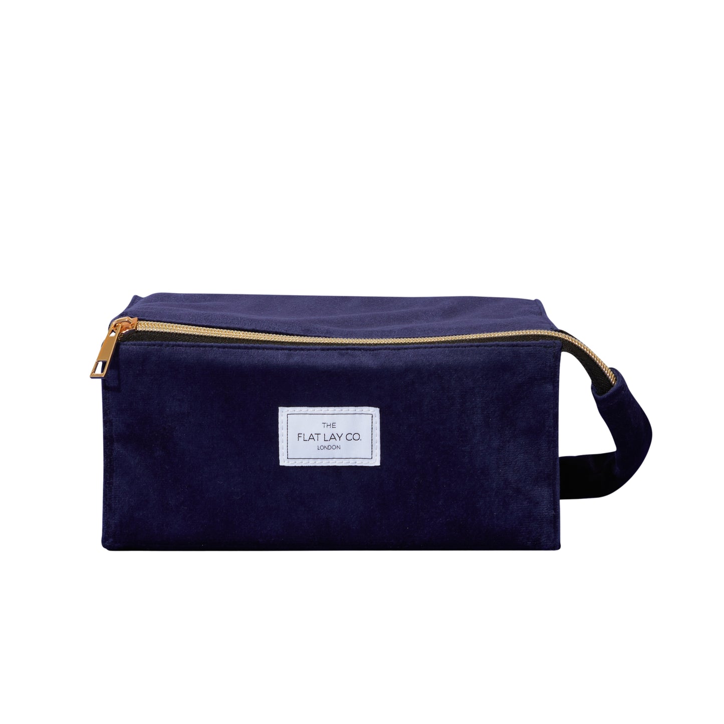 Flat Lay Makeup Box Bag - Deep Blue Velvet