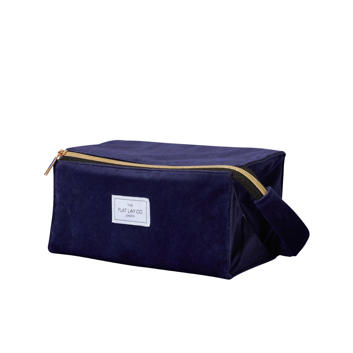 Flat Lay Makeup Box Bag - Deep Blue Velvet