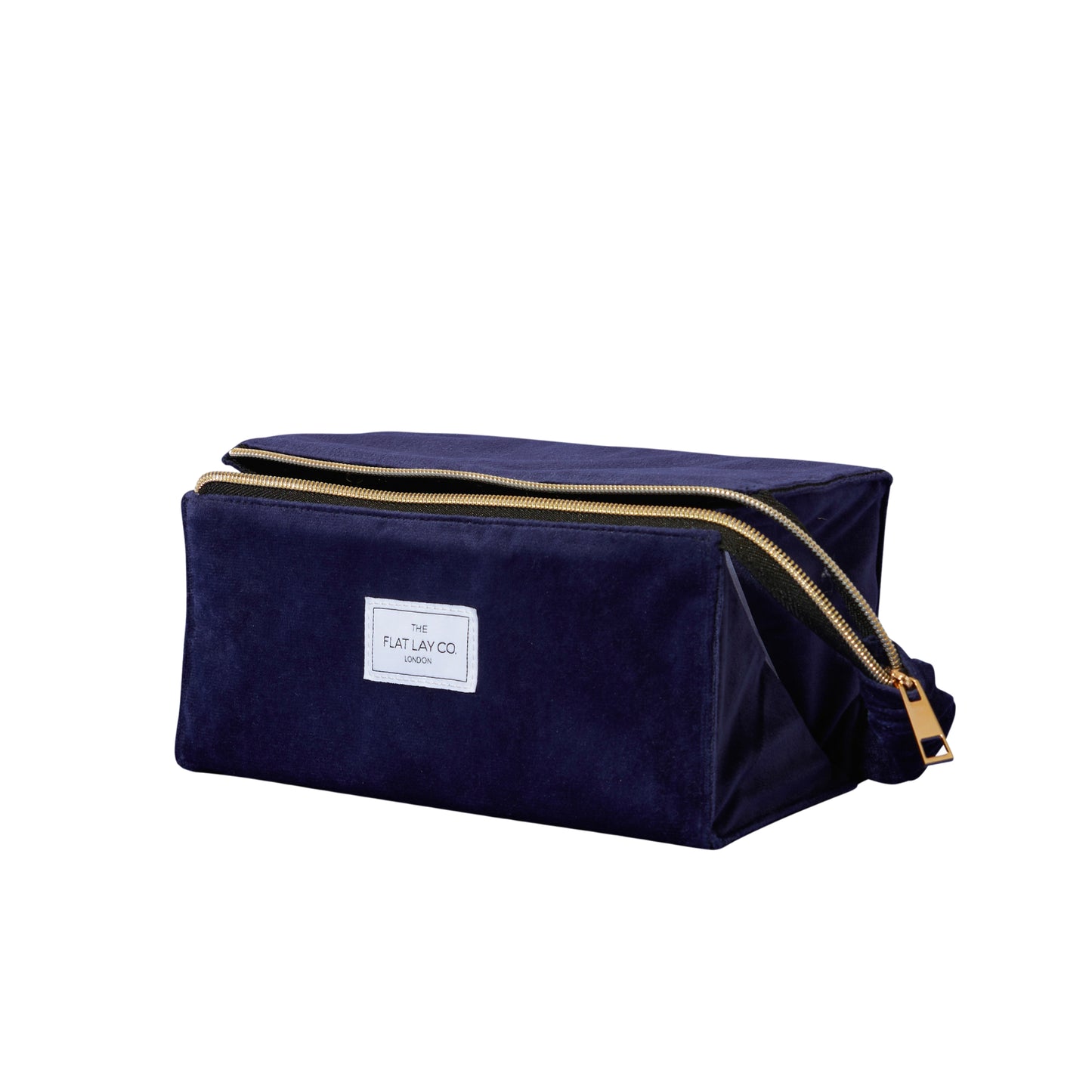 Flat Lay Makeup Box Bag - Deep Blue Velvet