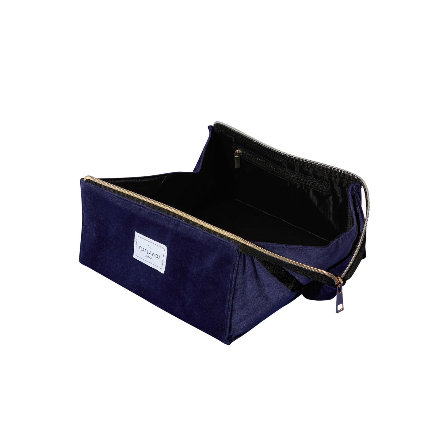 Flat Lay Makeup Box Bag - Deep Blue Velvet