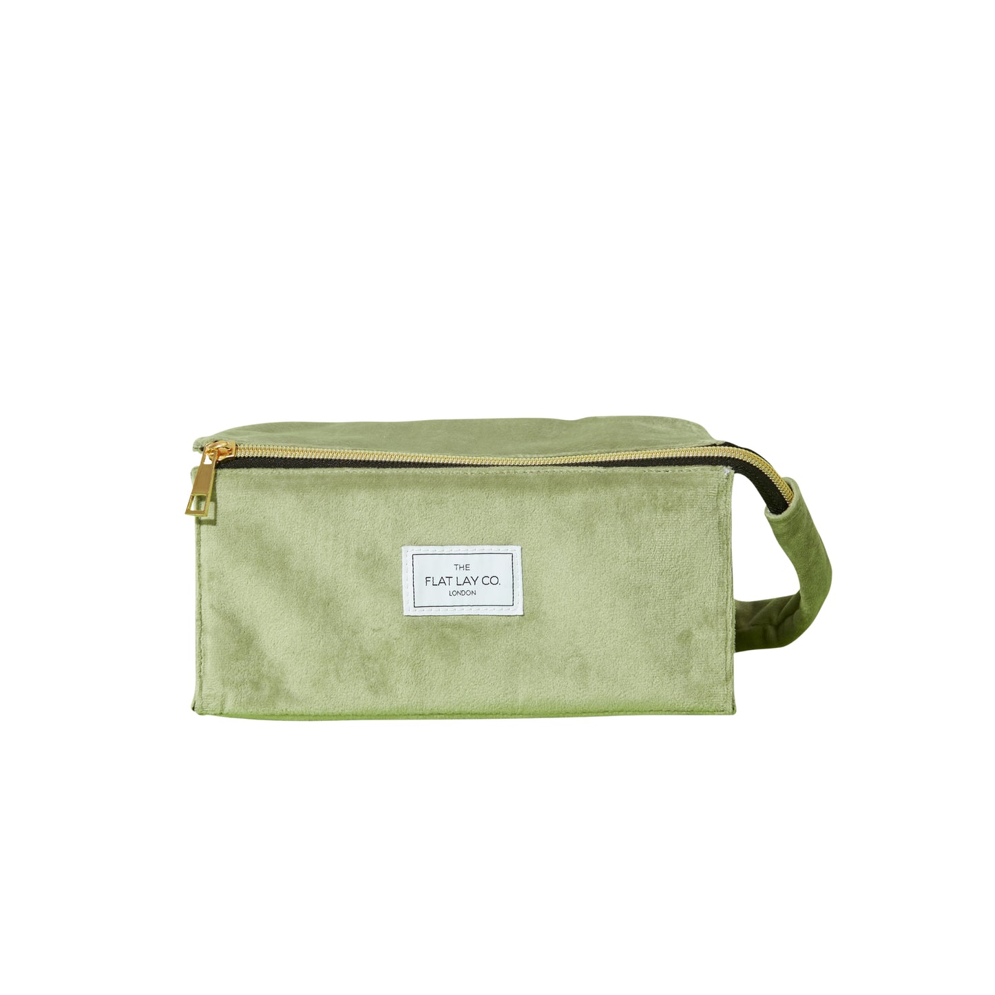 Flat Lay Makeup Box Bag - Sage Green Velvet