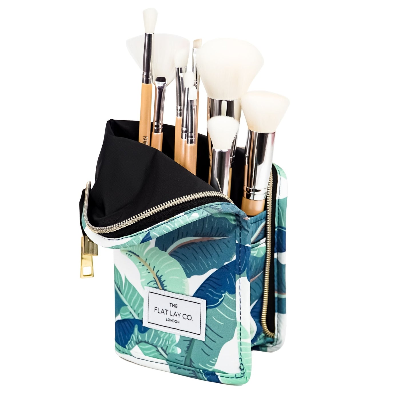 XXL Standing Makeup Brush Case - Tropical Leaves