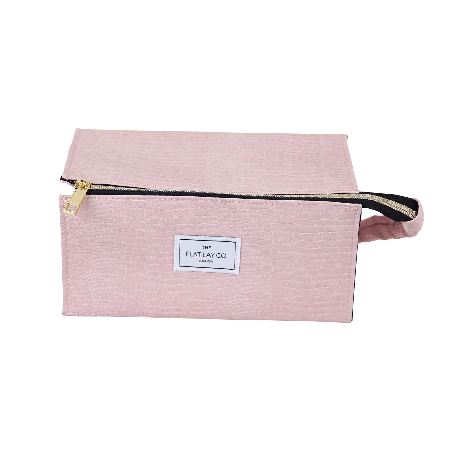 Flat Lay Makeup Box Bag - Pink Croc