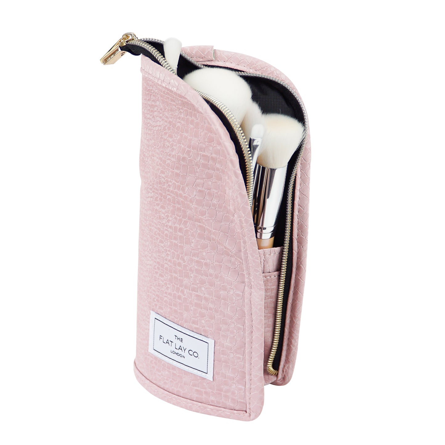 Standing Brush Case - Pink Croc