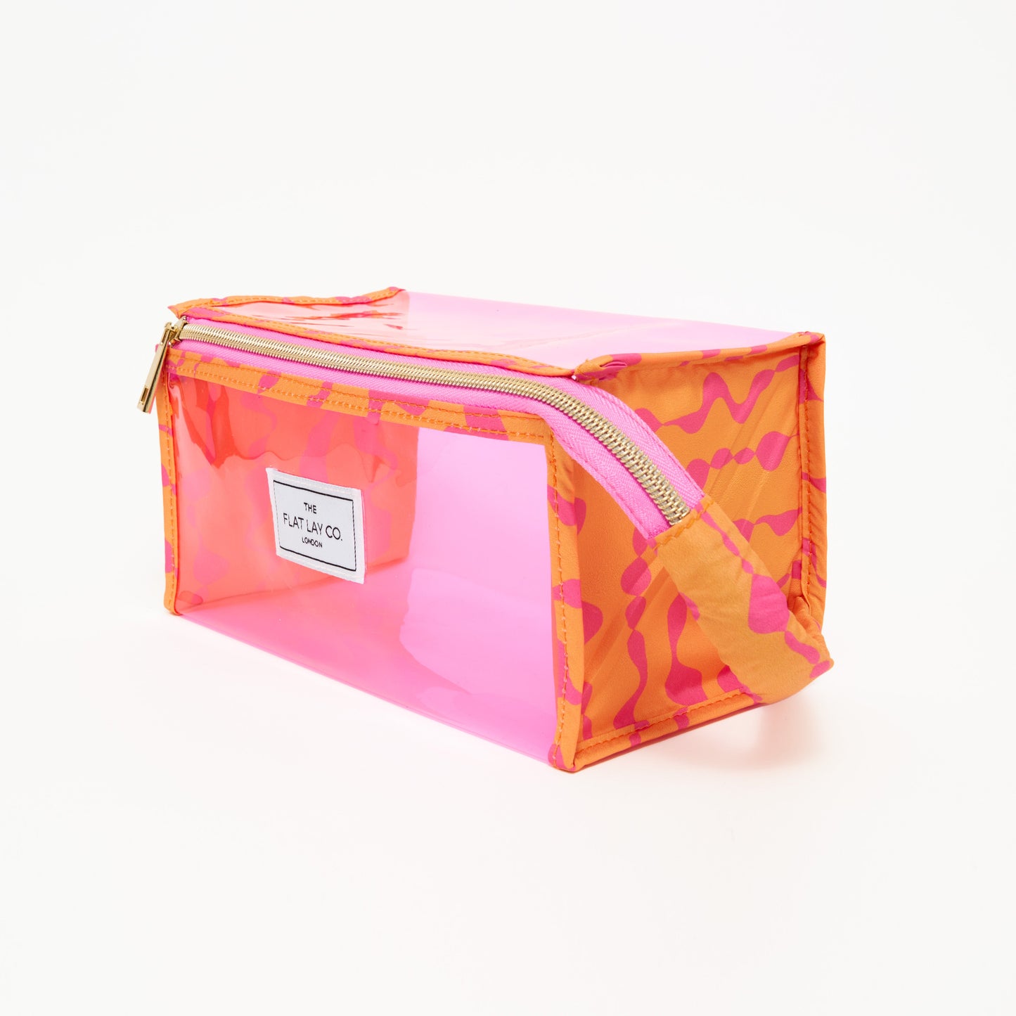 Jelly Flat Lay Makeup Box Bag - Orange Squiggle