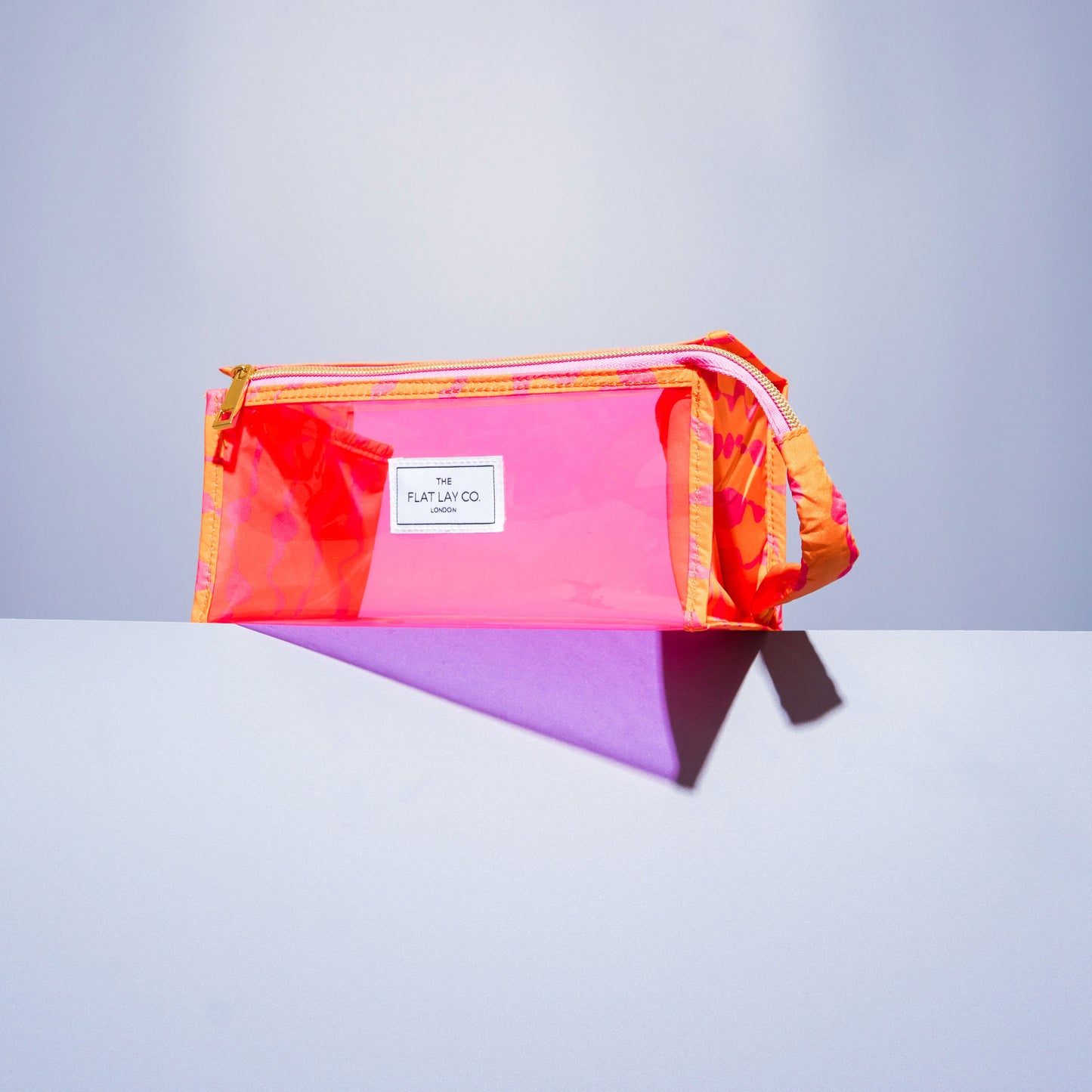 Jelly Flat Lay Makeup Box Bag - Orange Squiggle