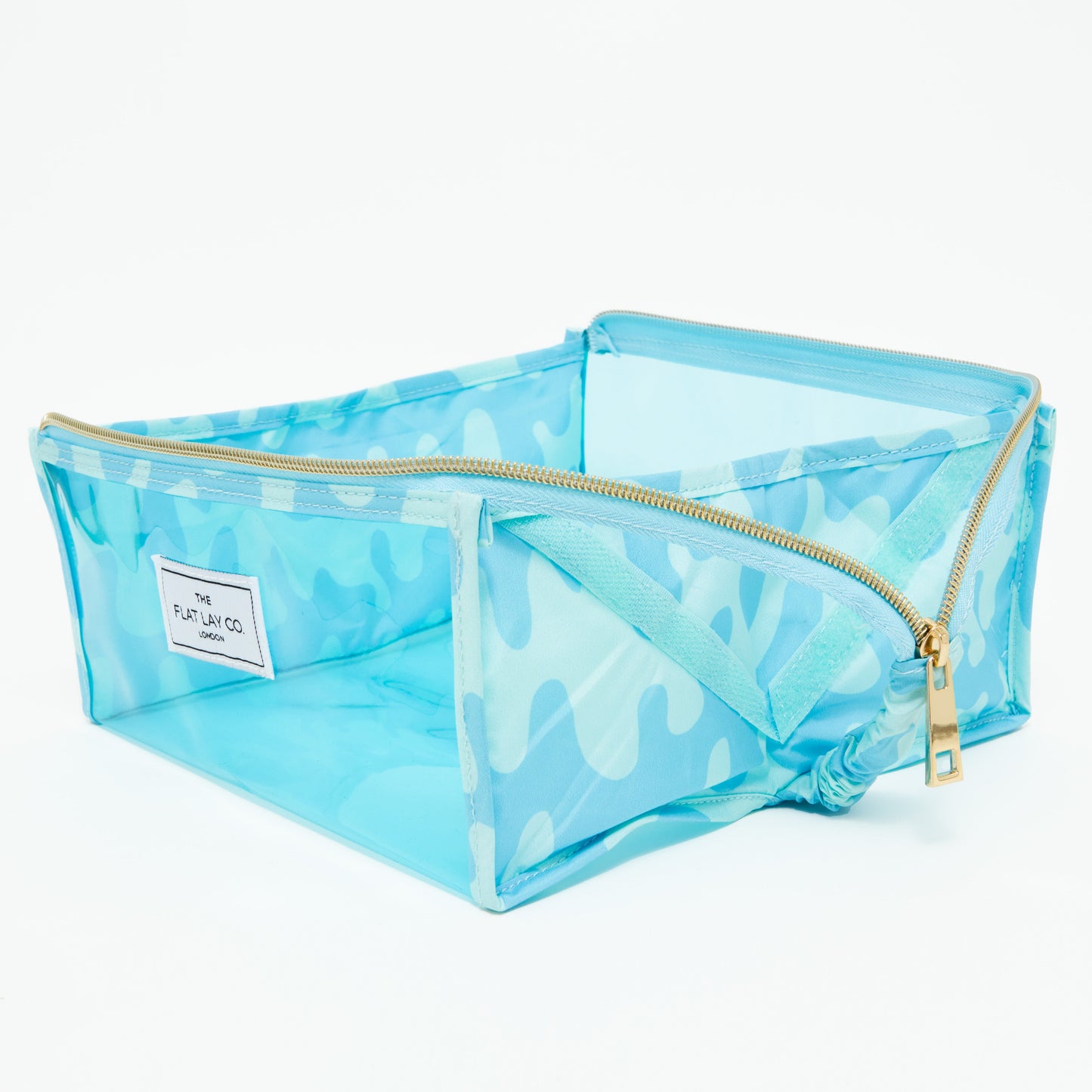 Jelly Flat Lay Makeup Box Bag - Blue Splash