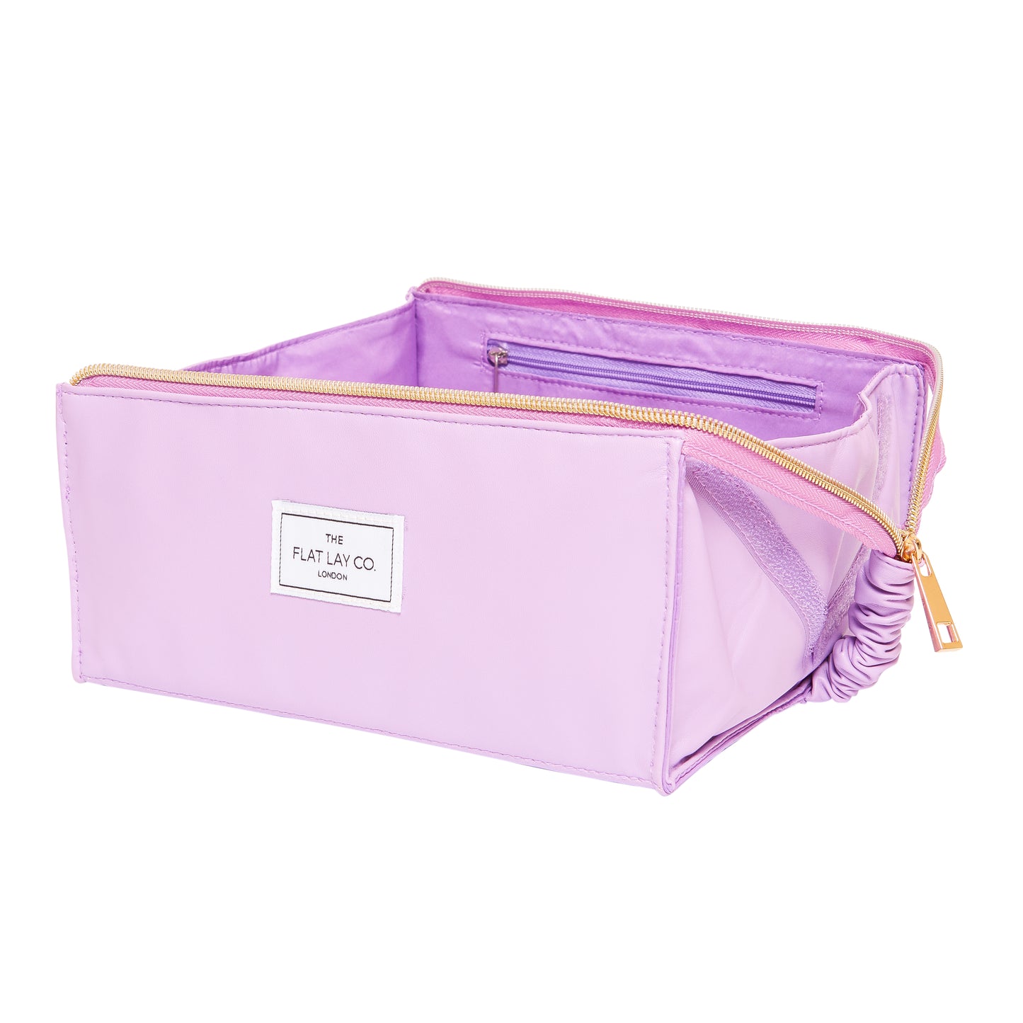 Flat Lay Makeup Box Bag - Vegan Leather Monochrome Lilac