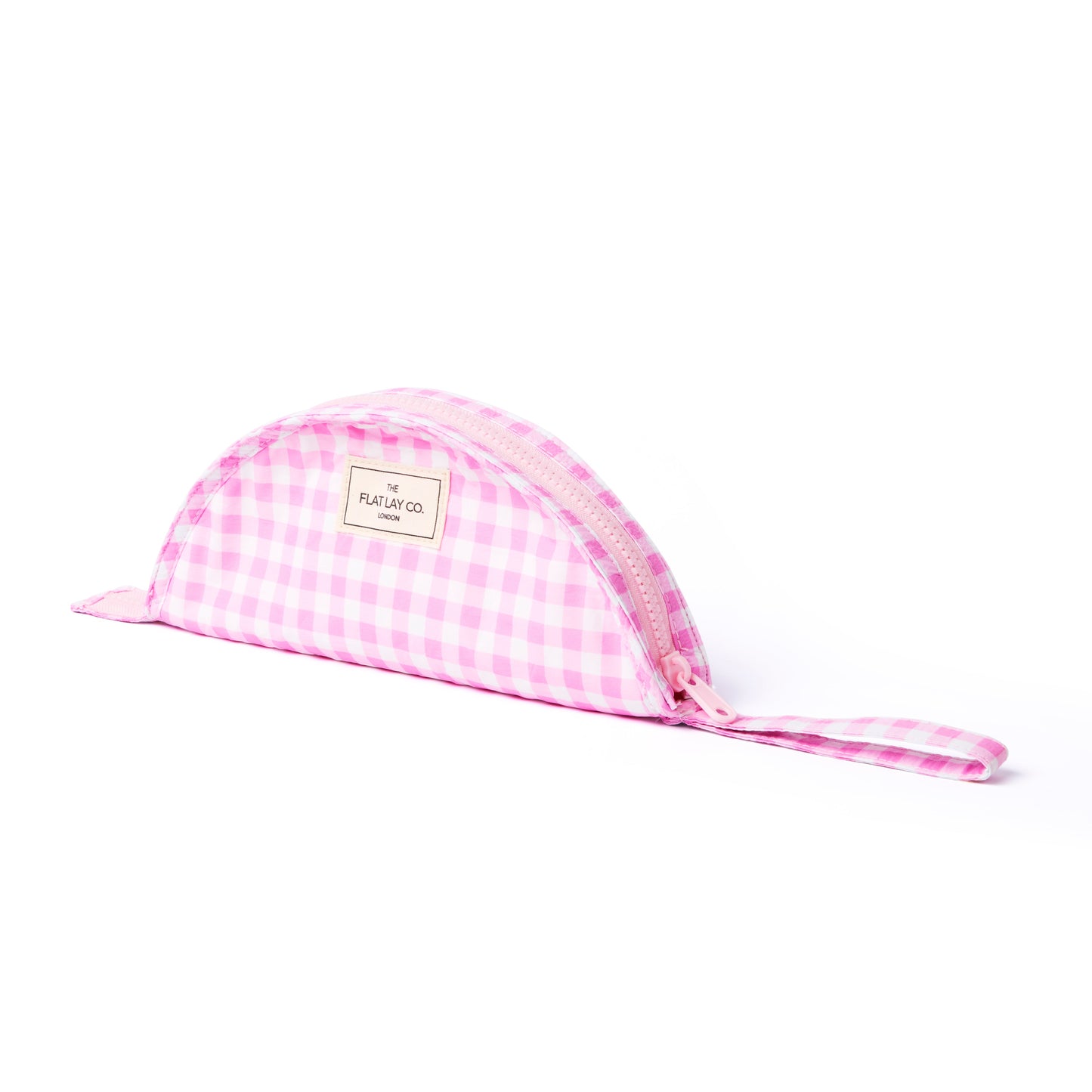 Parachute Lunar Flat Lay Makeup Pouch - Pink Gingham