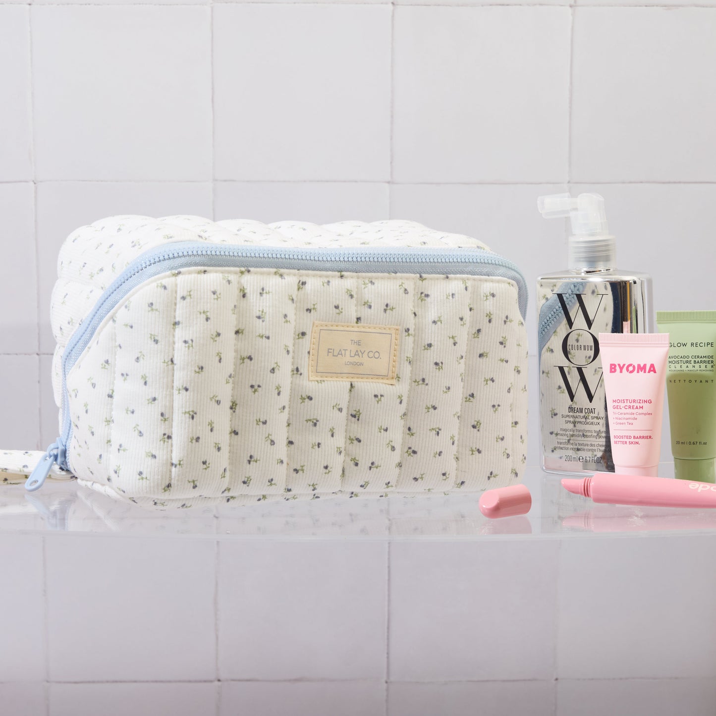 Marshmallow Makeup Box Bag - Cotton Ditsy Floral