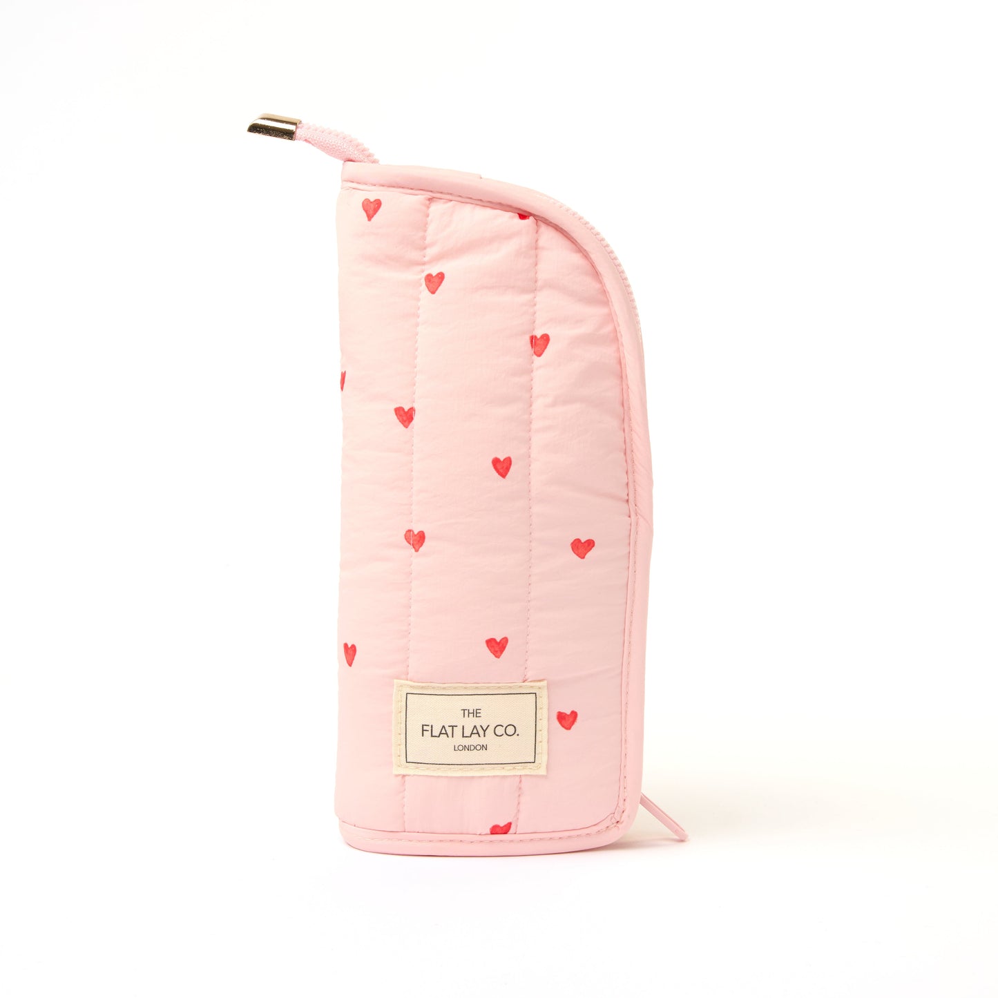 Padded Standing Makeup Brush Case - Sweet Pink Hearts