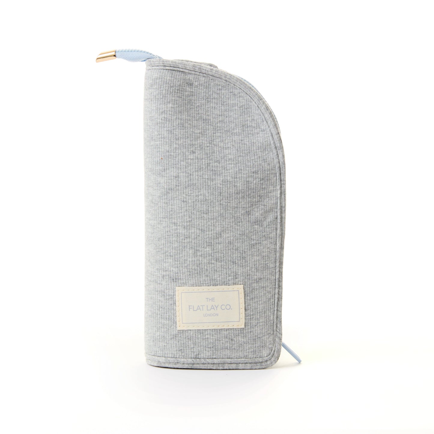 Standing Makeup Brush Case - Cotton Ribbed Gray