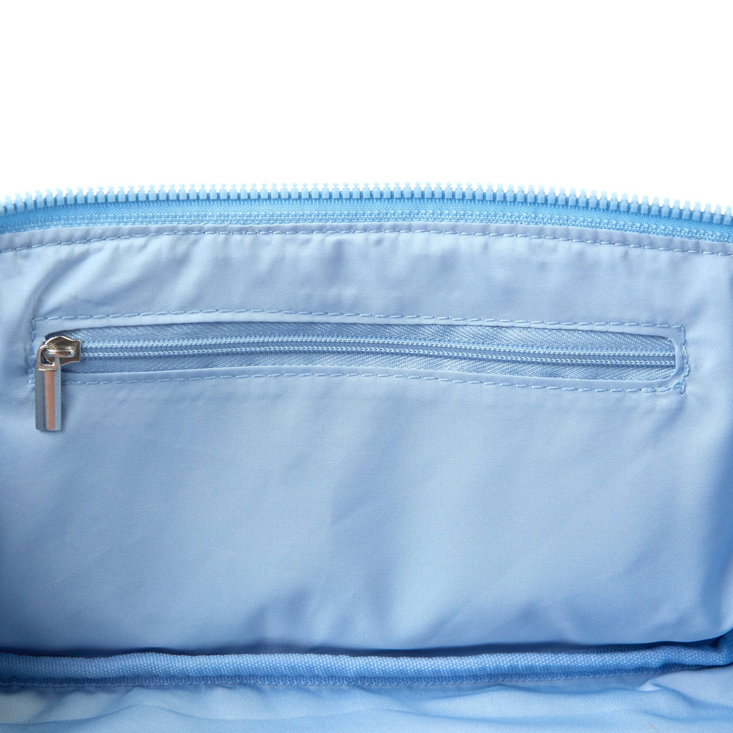 Flat Lay Makeup Box Bag - Ditsy Bows Blue Embroidered Velvet