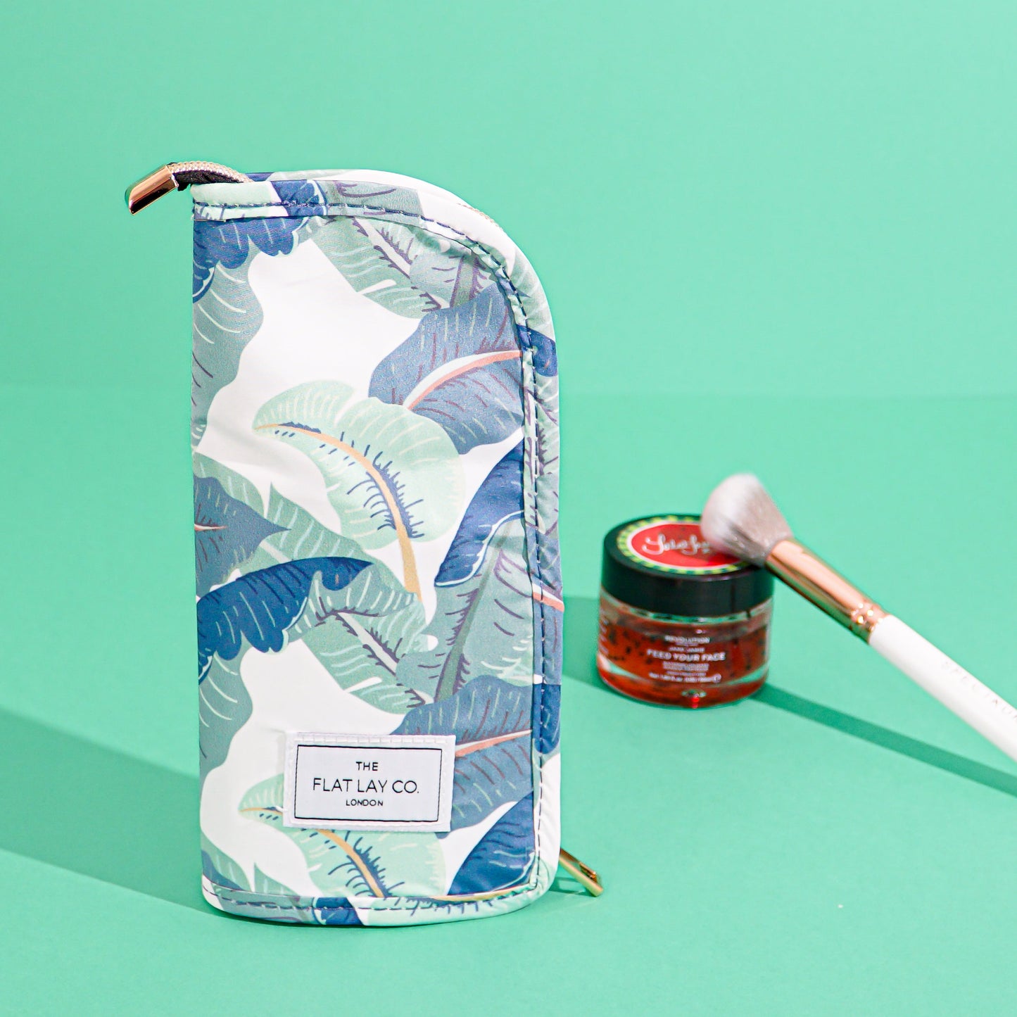 Standing Brush Case - Tropical Leaves