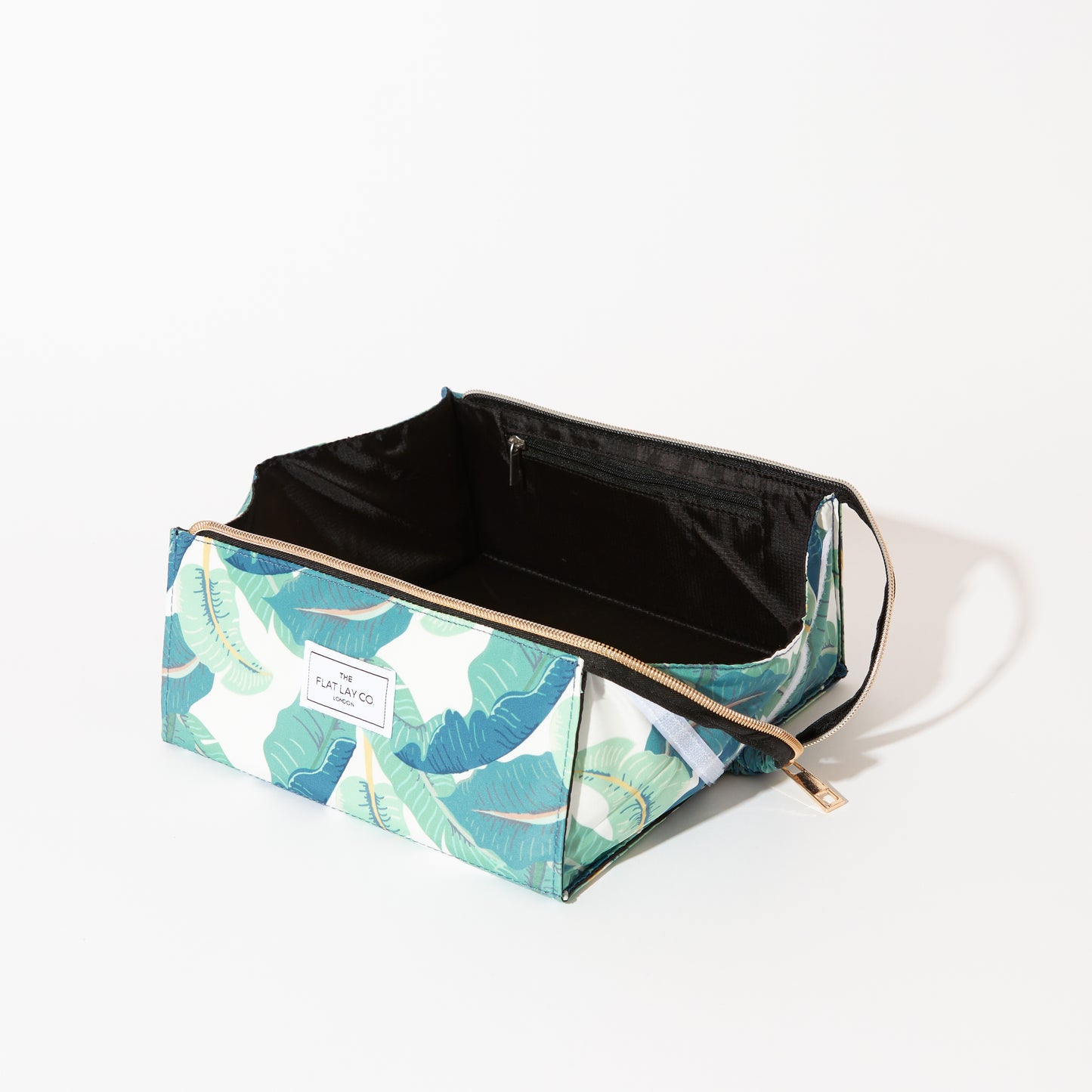 Flat Lay Makeup Box Bag - Tropical Leaves