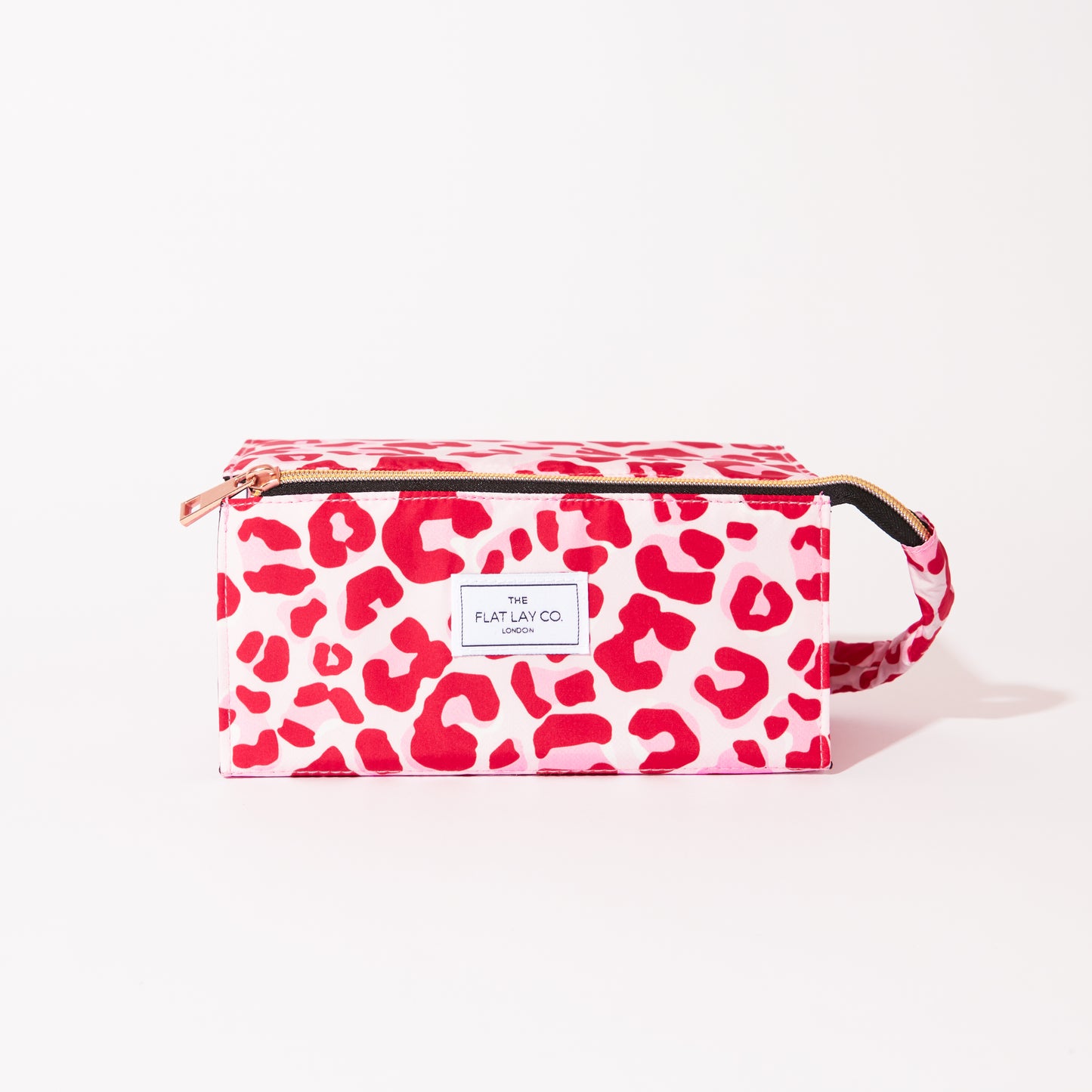 Flat Lay Makeup Box Bag - Pink Leopard