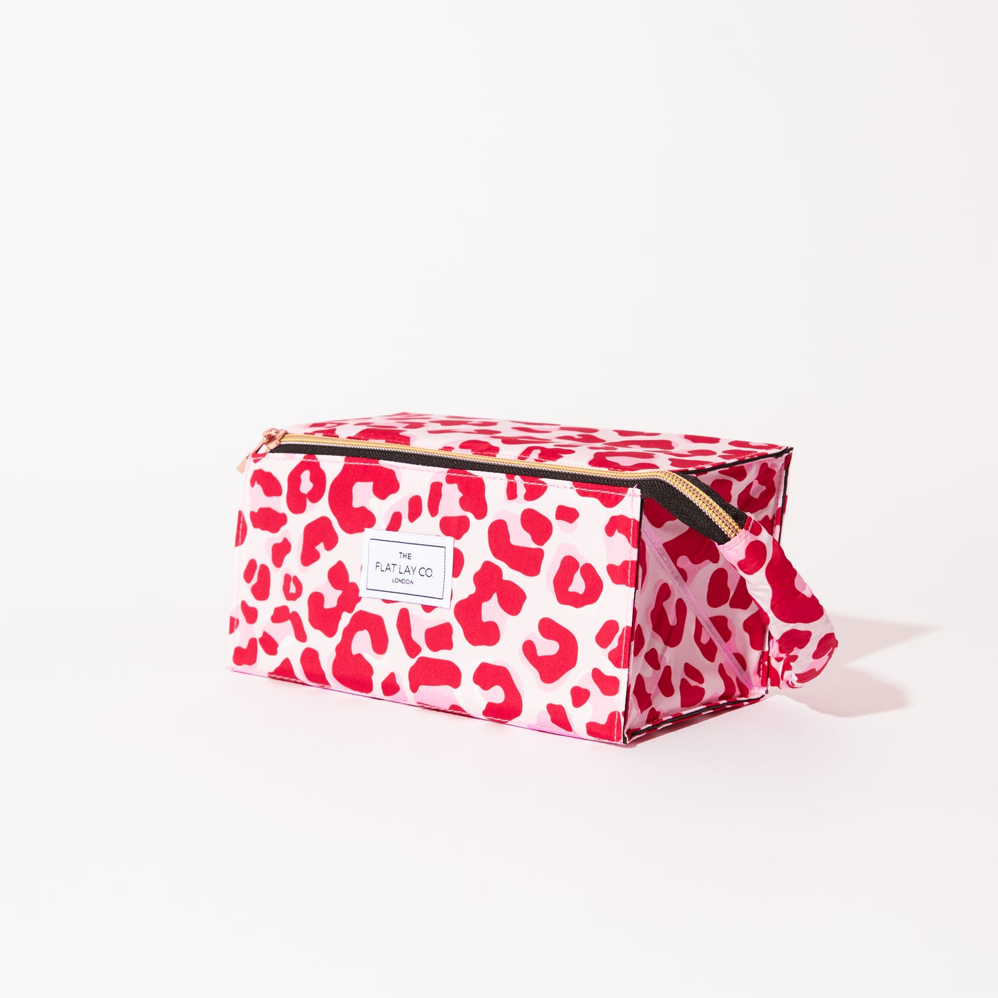 Flat Lay Makeup Box Bag - Pink Leopard
