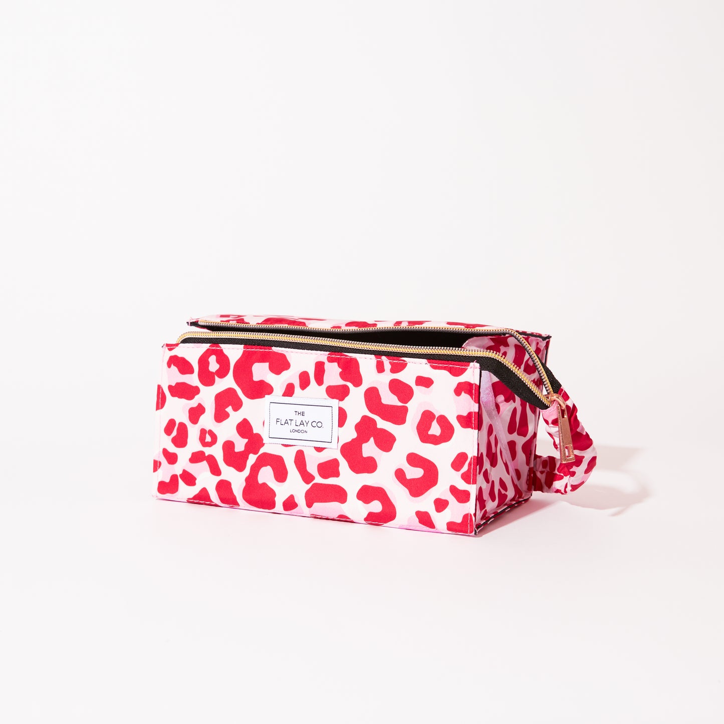 Flat Lay Makeup Box Bag - Pink Leopard