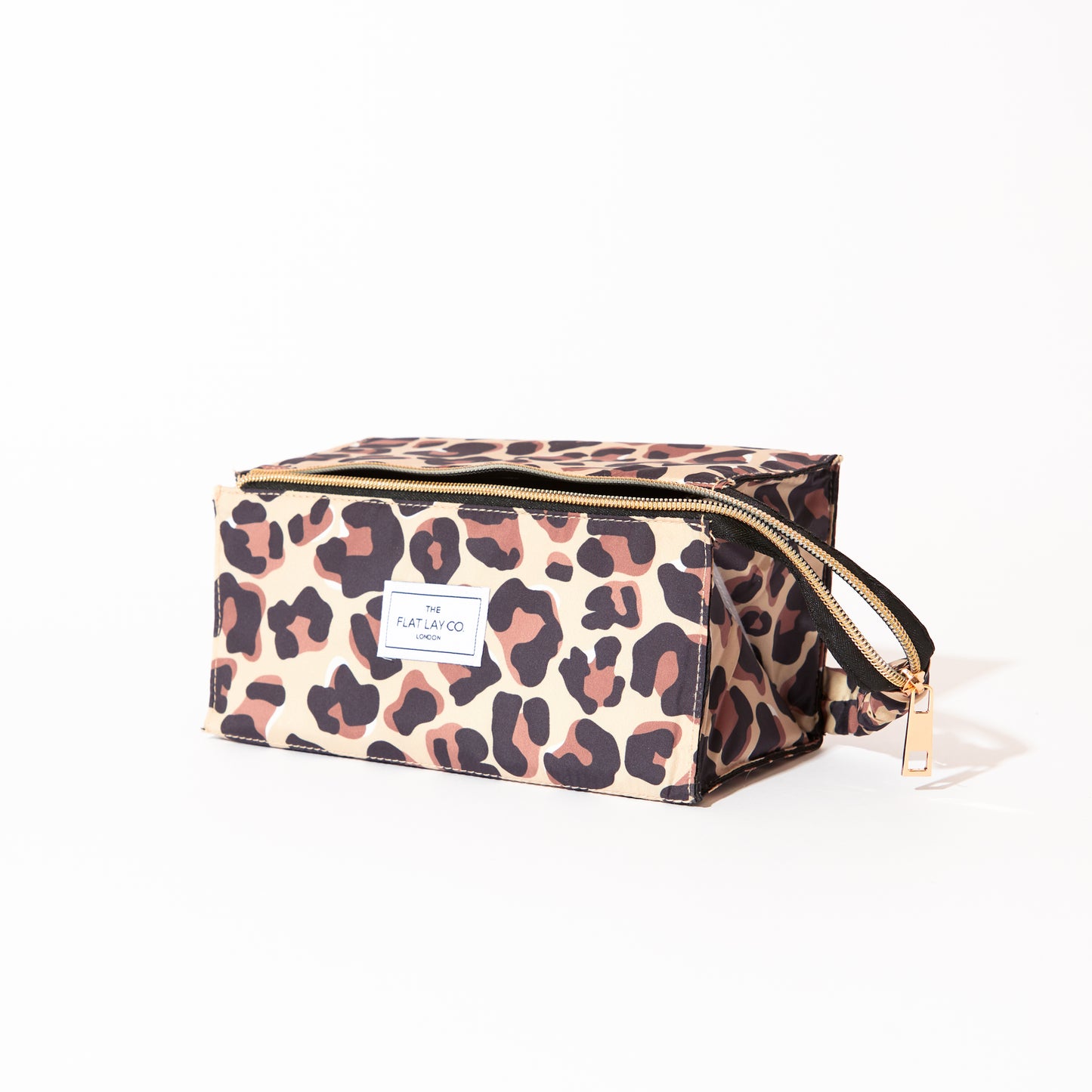 Flat Lay Makeup Box Bag - Leopard Print