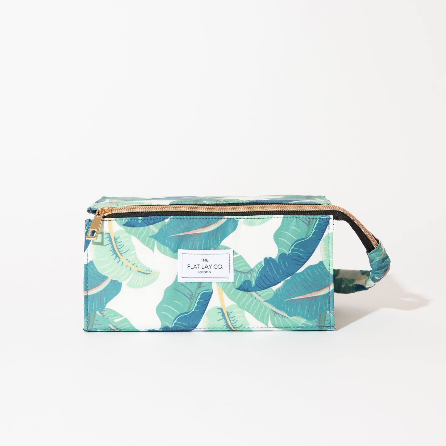 Flat Lay Makeup Box Bag - Tropical Leaves