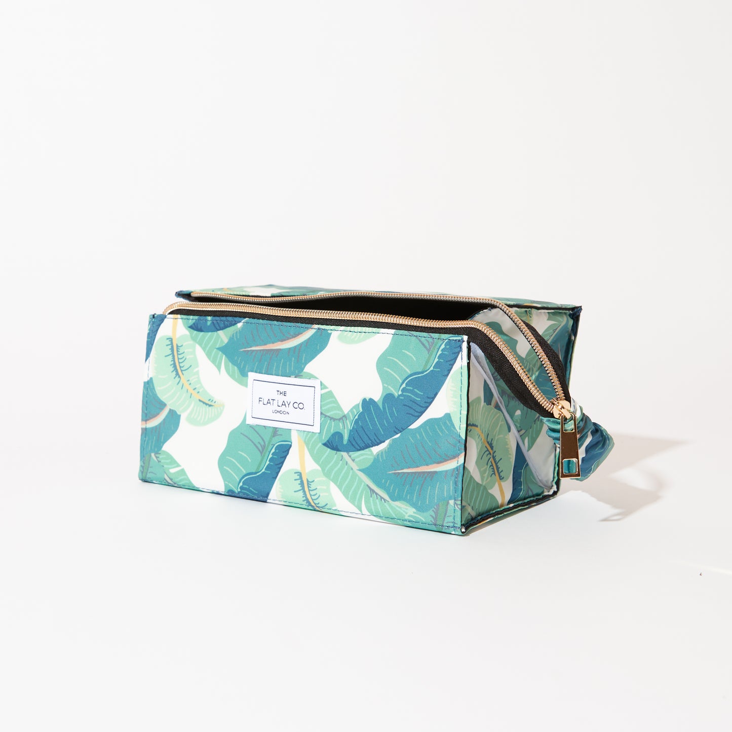 Flat Lay Makeup Box Bag - Tropical Leaves