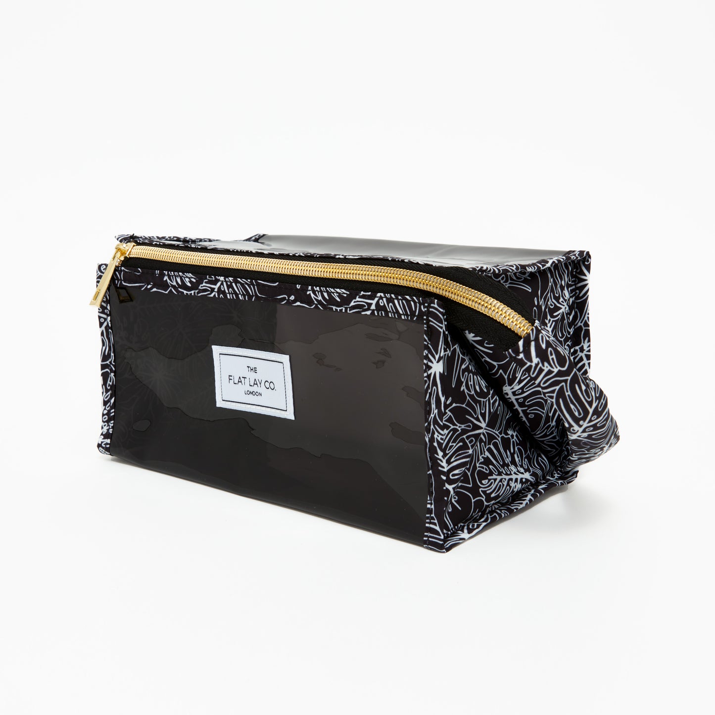 Jelly Open Flat Box Bag in Black Tropical