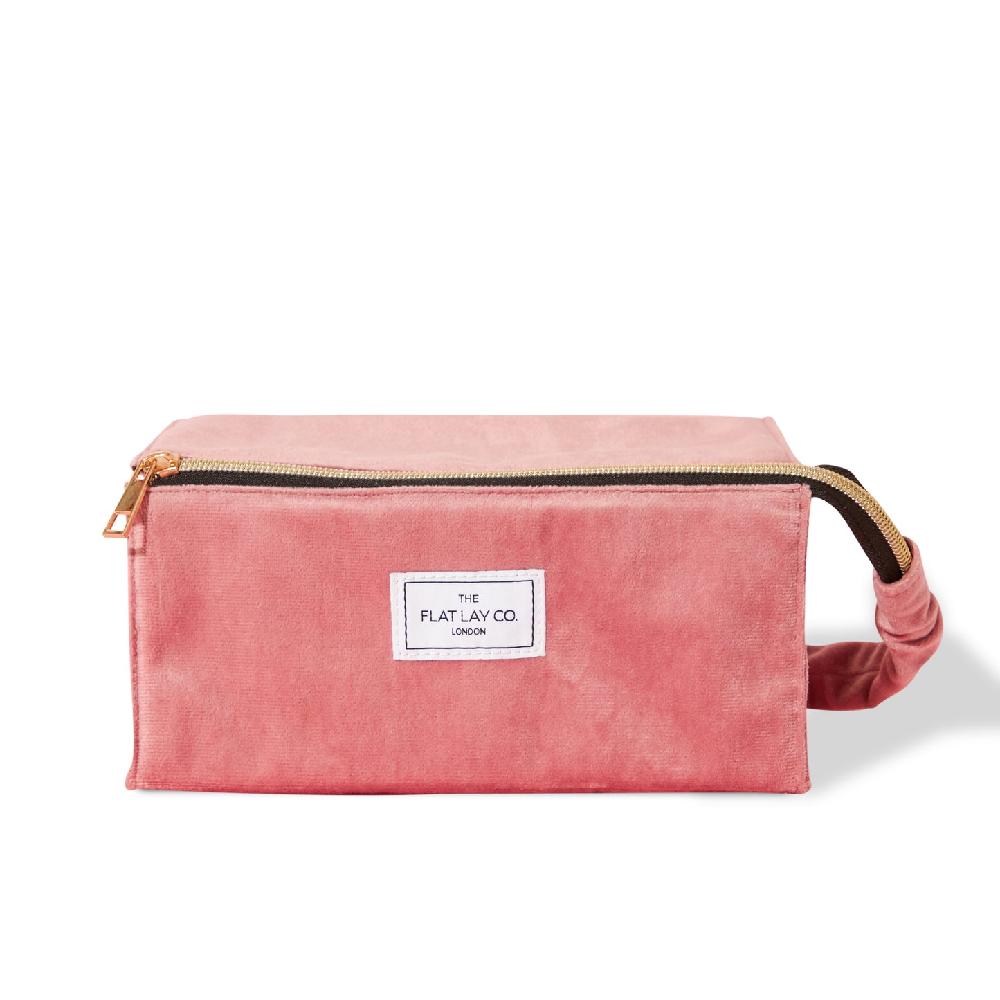 Flat Lay Makeup Box Bag - Pink Velvet