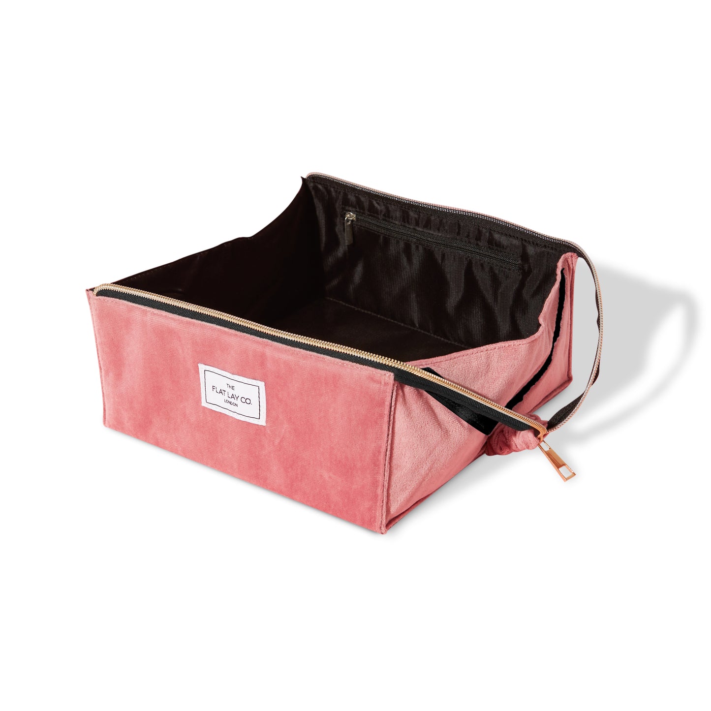 Flat Lay Makeup Box Bag - Pink Velvet