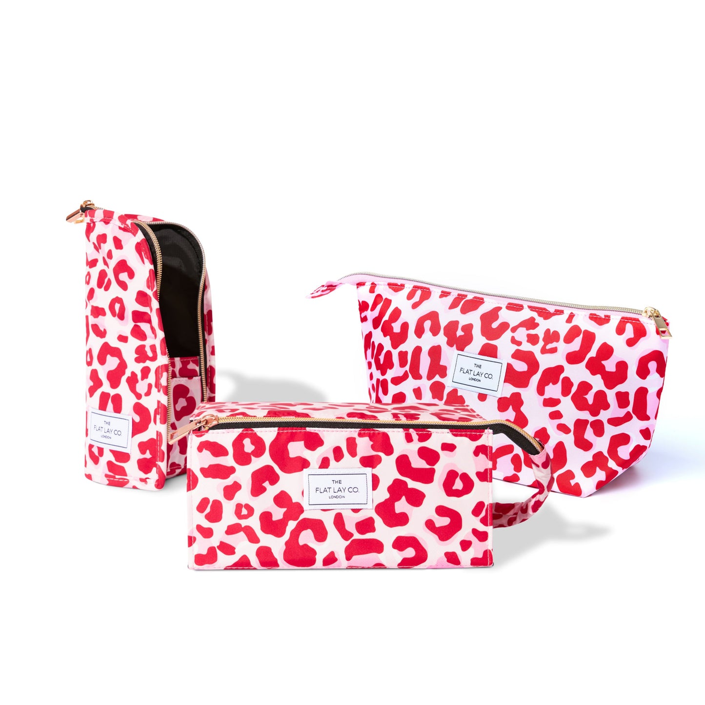 Pink Leopard Makeup Bag Bundle - 3-Pack