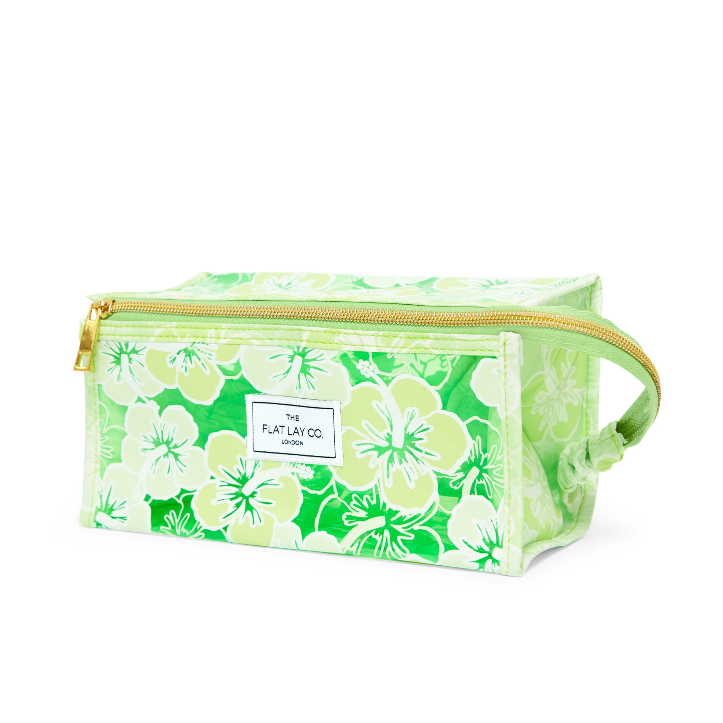 Jelly Open Flat Box Bag in Green Hibiscus