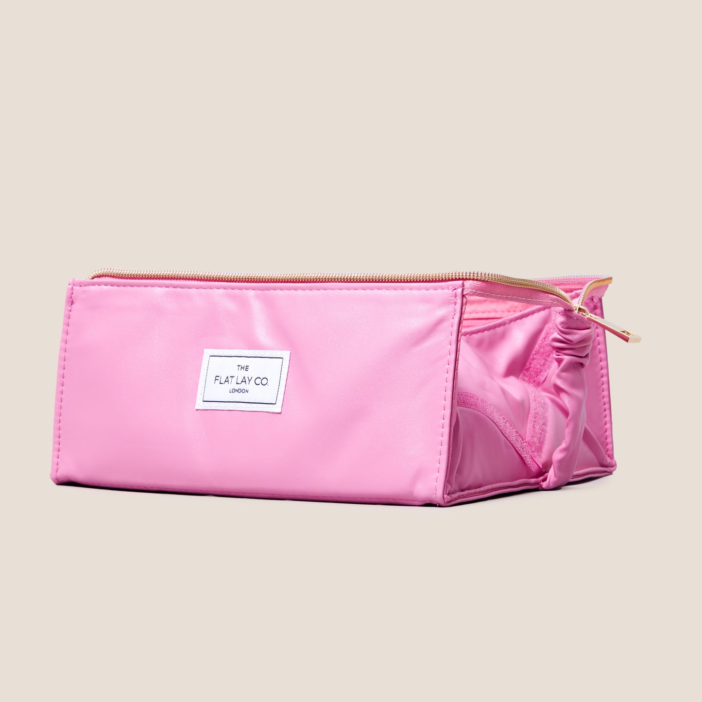 Pink Vegan Leather Open Flat Box Bag