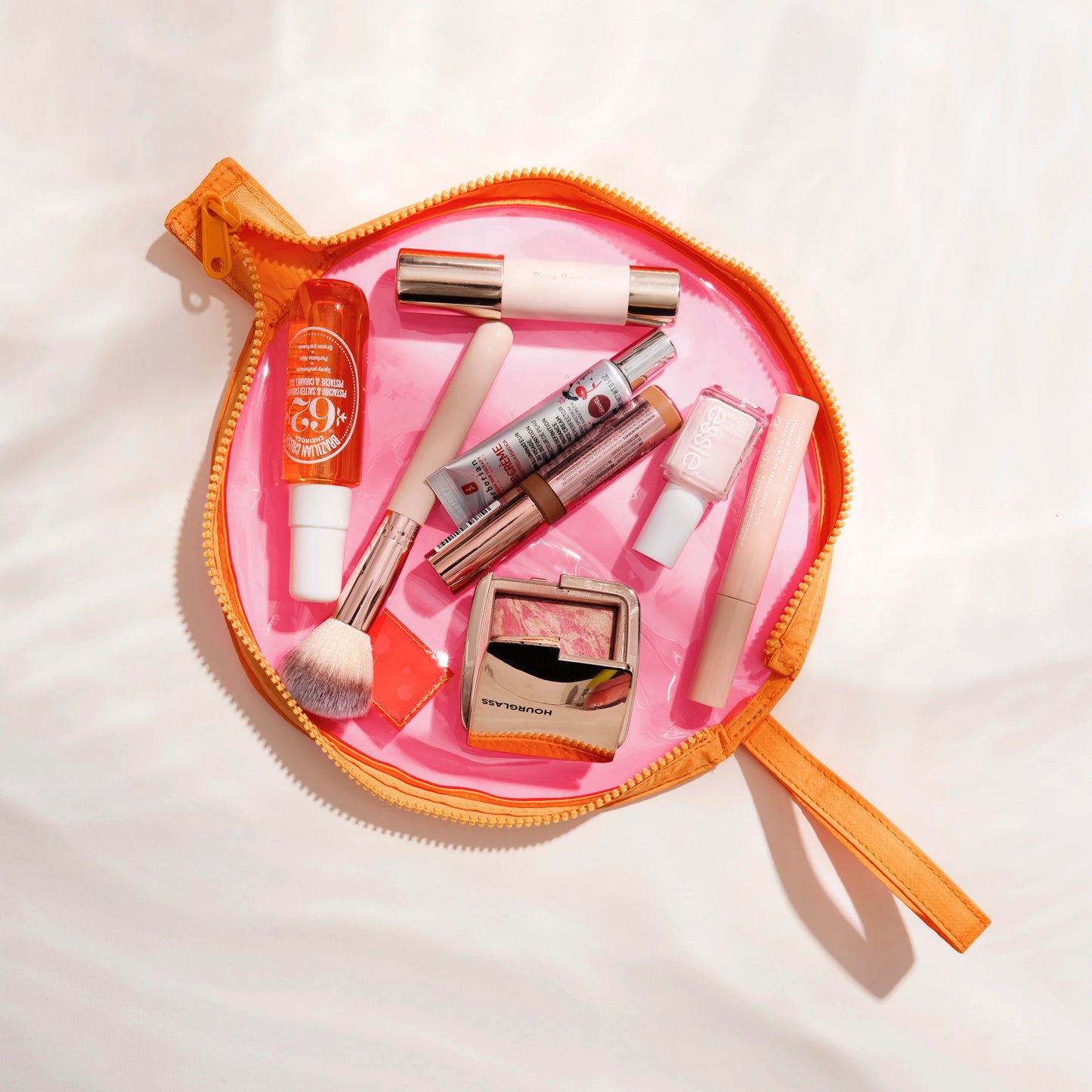 Orange and Pink Lunar Flat Lay Makeup Pouch