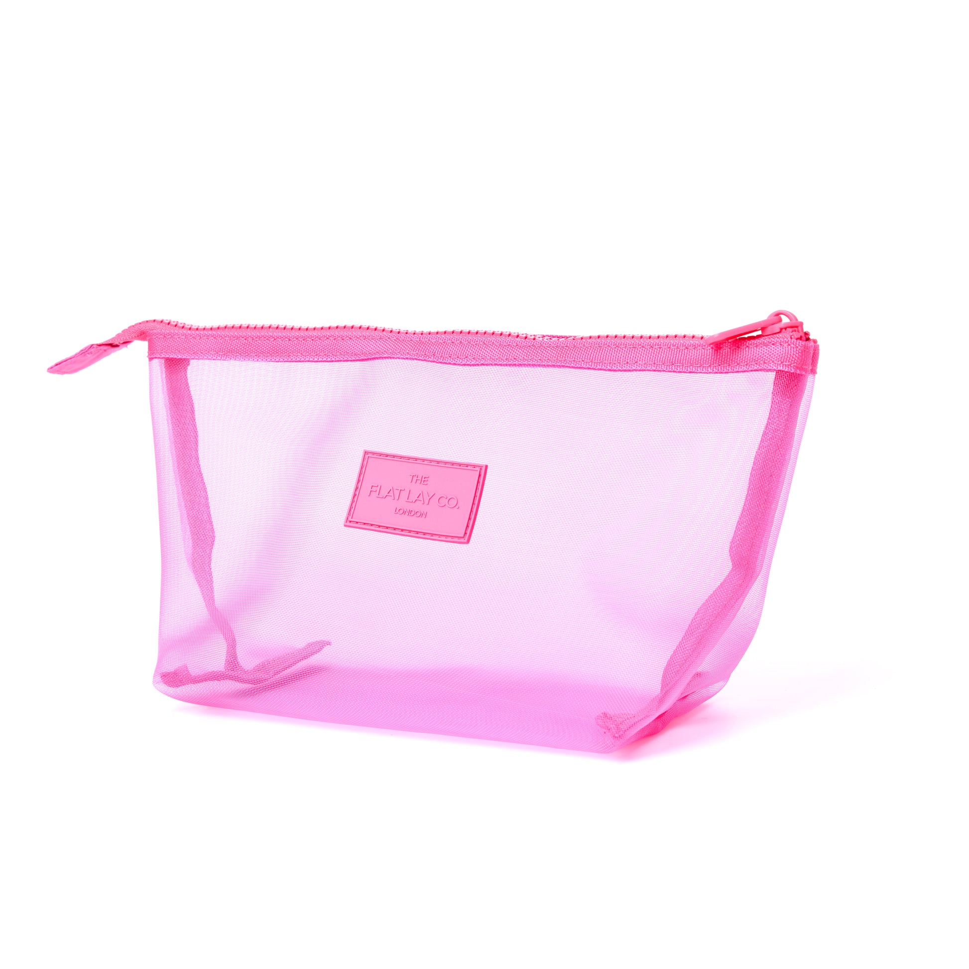 Hot Pink Mesh Essential Makeup Pouch