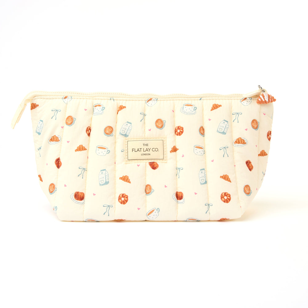 Padded Essential Makeup Pouch - Coffee Shop